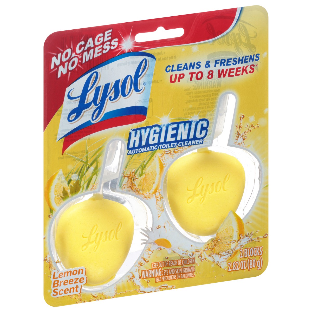 slide 9 of 9, Lysol Automatic In-The-Bowl Toilet Cleaner, Cleans and Freshens Toilet Bowl, Lemon Breeze Scent, 2ct, 2 ct; 1.41 fl oz