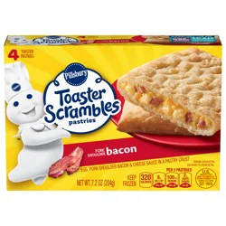 Pillsbury Bacon Toaster Scrambles, Frozen Breakfast Pastries, 4 ct, 7.2 oz