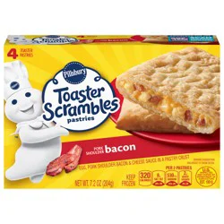 Pillsbury Bacon Toaster Scrambles, Frozen Breakfast Pastries, 4 ct, 7.2 oz