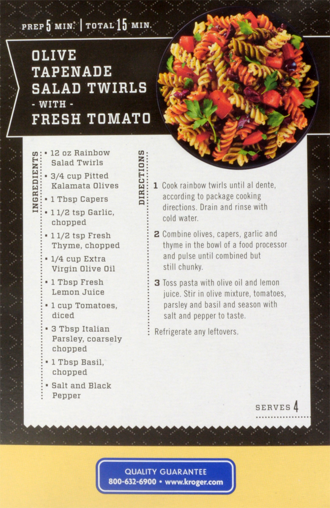 slide 3 of 5, Kroger Salad Rainbow Twirls Pasta, 12 oz