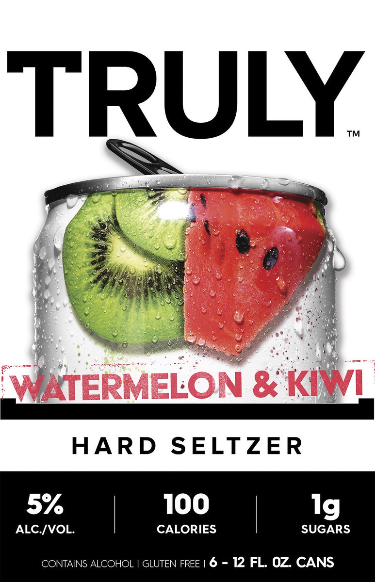 slide 4 of 5, TRULY Hard Seltzer Watermelon & Kiwi, Spiked & Sparkling Water (12 fl. oz. Can, 6pk.), 6 ct; 12 oz