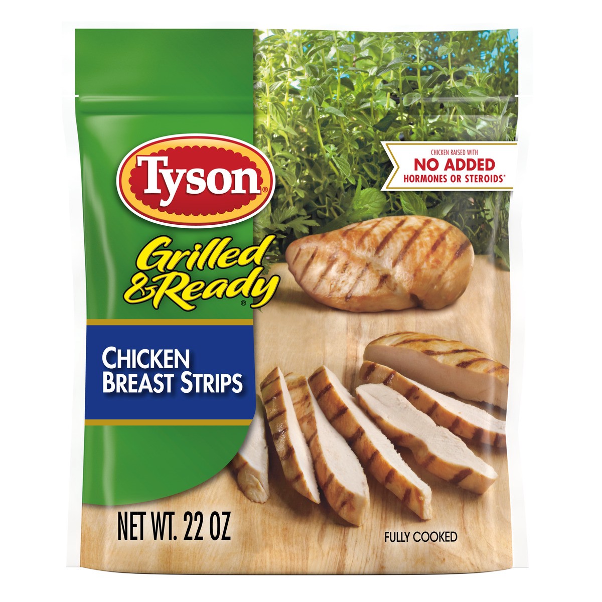 slide 2 of 10, TYSON GRILLED AND READY Tyson Grilled & Ready Fully Cooked Grilled Chicken Breast Strips, 22 oz. (Frozen), 623.69 g