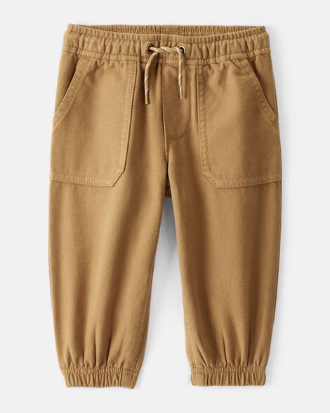 slide 1 of 3, Baby Boy Herringbone Fashion Pants - Khaki Brown 18M, 1 ct