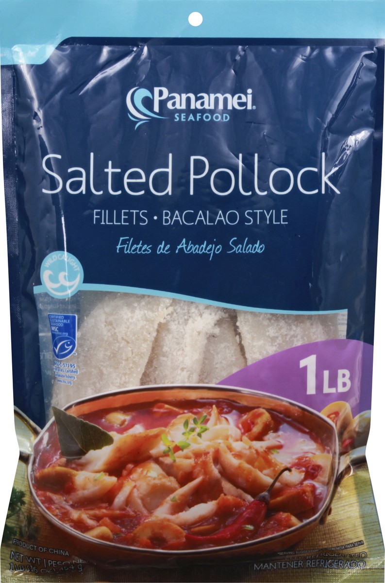 slide 9 of 13, Panamei Seafood Bacalao Style Salted Pollock Fillets 1 lb, 16 oz