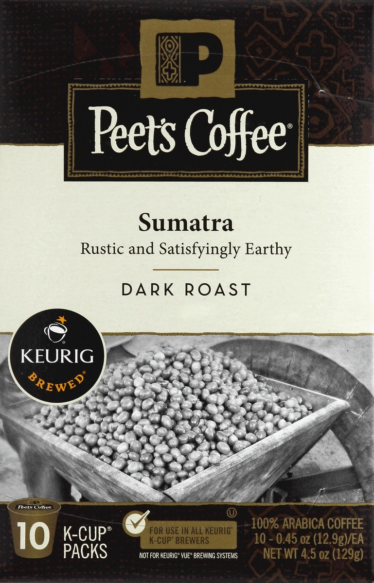 slide 5 of 6, Peet's Coffee, 100% Arabica, Dark Roast, Sumatra, K-Cup Packs - 10 ct, 10 ct; 0.45 oz