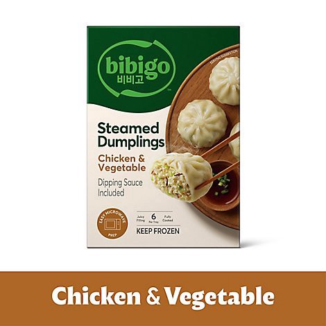 slide 1 of 1, Bibigo Dumpling Steamed Chicken & Vegeta - 6.6 Oz, 6.6 oz
