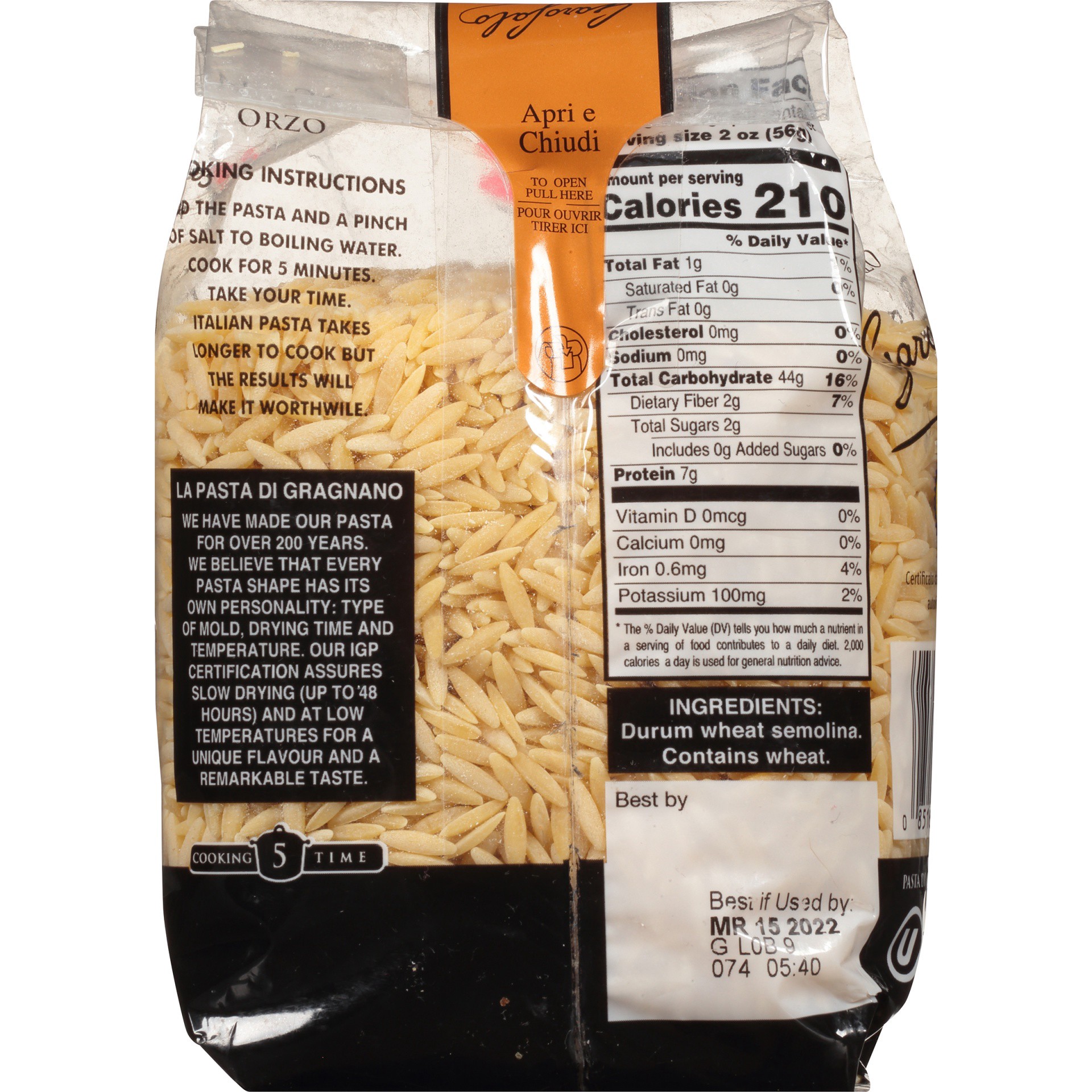 slide 6 of 8, Garofalo Orzo 16 oz, 16 oz