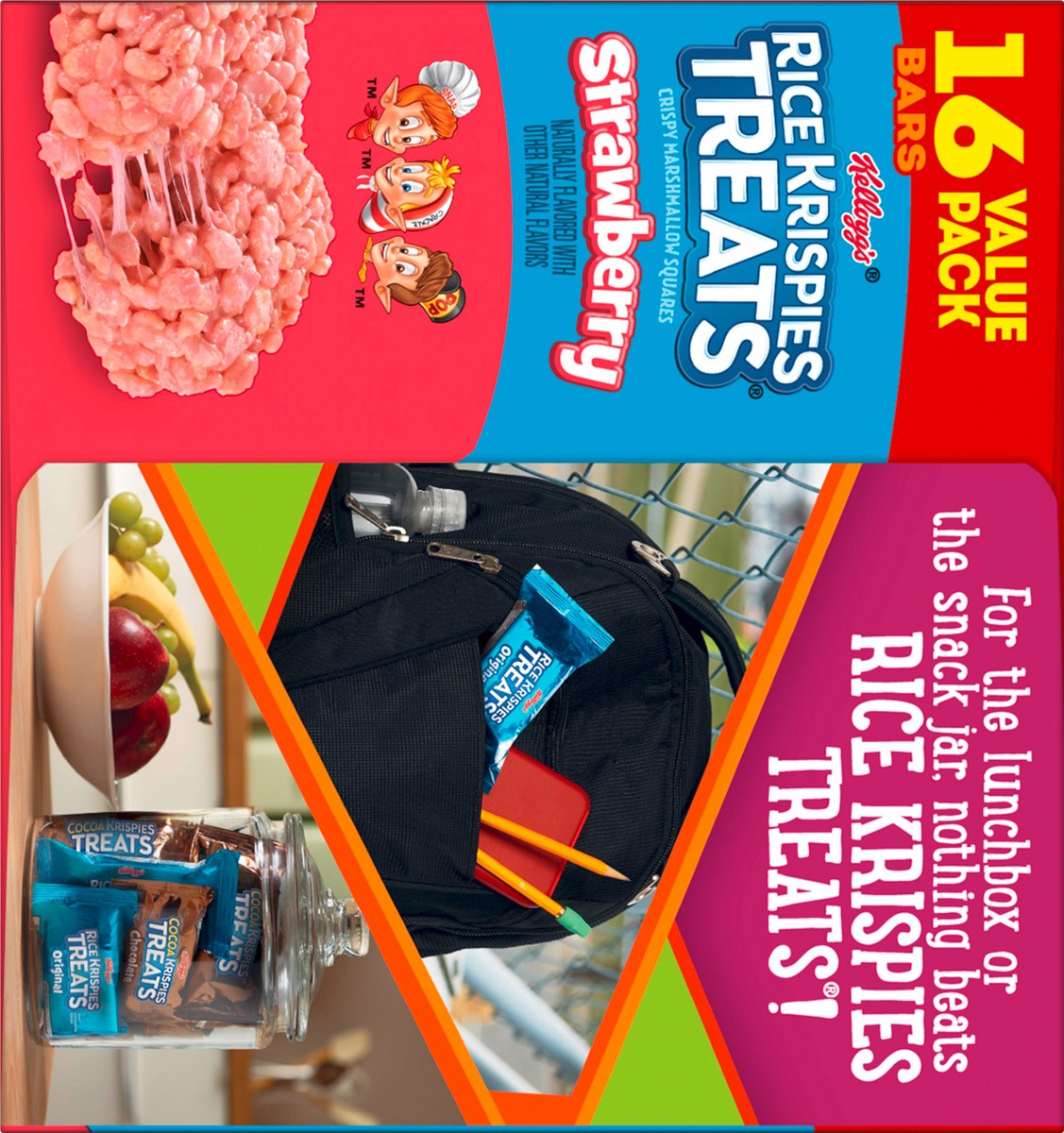 slide 9 of 11, Rice Krispies Treats Kellogg's Rice Krispies Treats Marshmallow Snack Bars, Strawberry, 12.4 oz, 16 Count, 12.4 oz