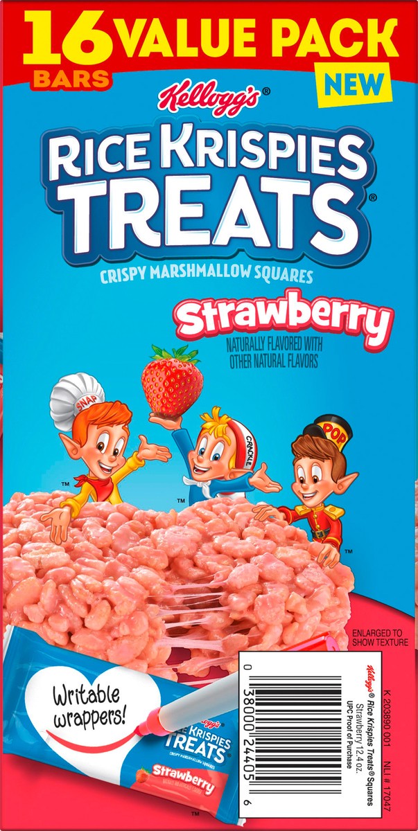 slide 10 of 11, Rice Krispies Treats Kellogg's Rice Krispies Treats Marshmallow Snack Bars, Strawberry, 12.4 oz, 16 Count, 12.4 oz