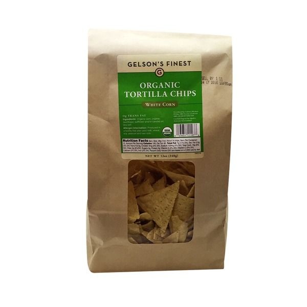 slide 1 of 1, Gelson's Finest Organic White Corn Tortilla Chips, 12 oz