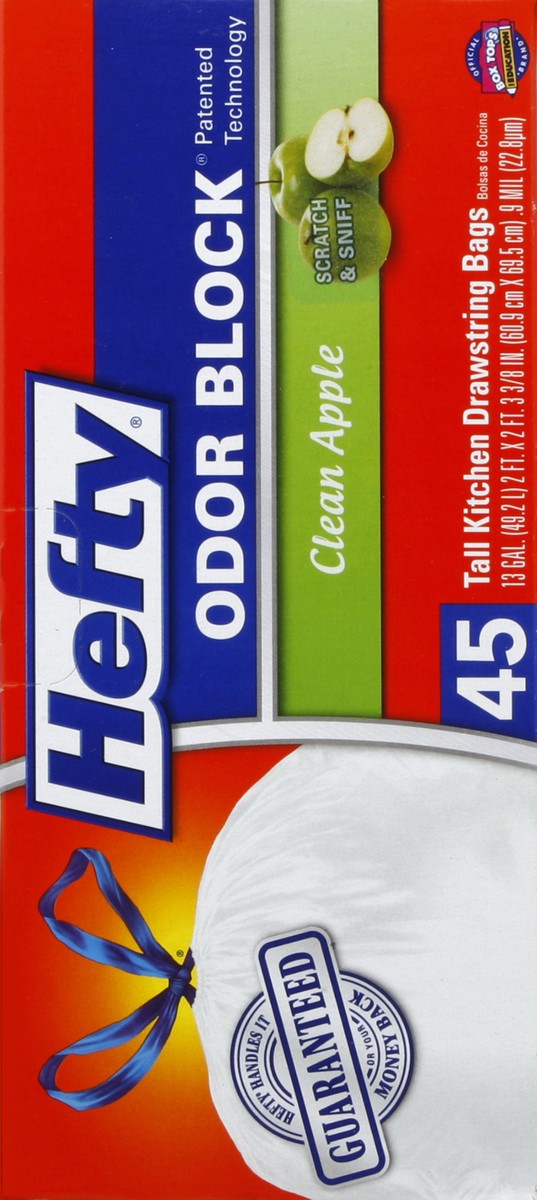 slide 5 of 5, Hefty Drawstring Tall Kitchen Bags, 45 ct; 13 gal