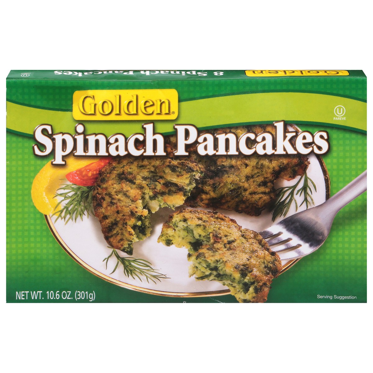 slide 1 of 9, Golden Spinach Pancake, 10.6 oz