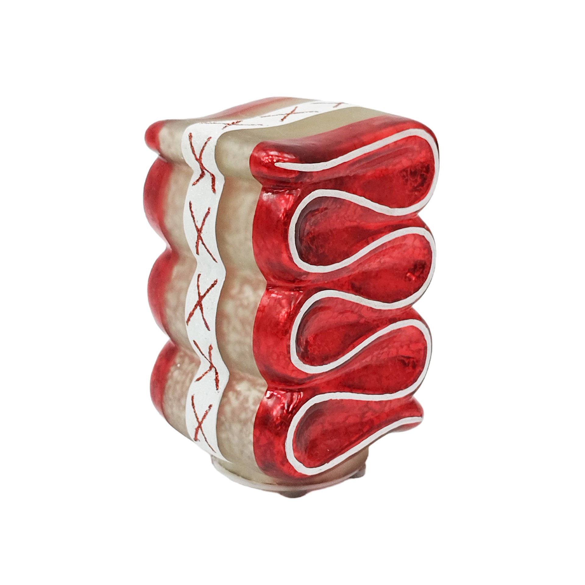 slide 4 of 4, 5.25" Red & White Candy Twist Glass Led Tabletop Decor By Ashland, 3.5 in x 3 in x 5.25 in