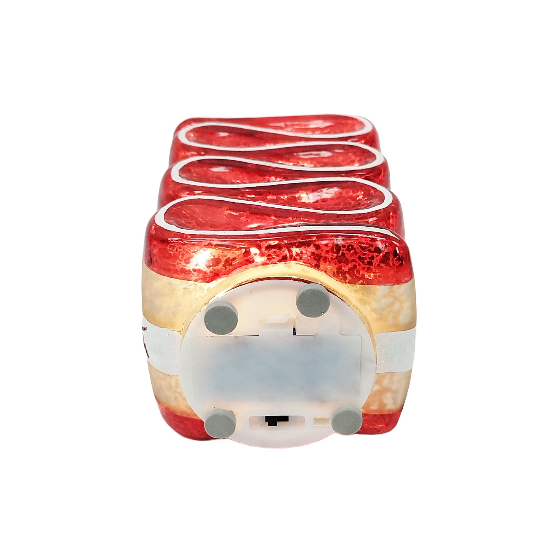 slide 2 of 4, 5.25" Red & White Candy Twist Glass Led Tabletop Decor By Ashland, 3.5 in x 3 in x 5.25 in