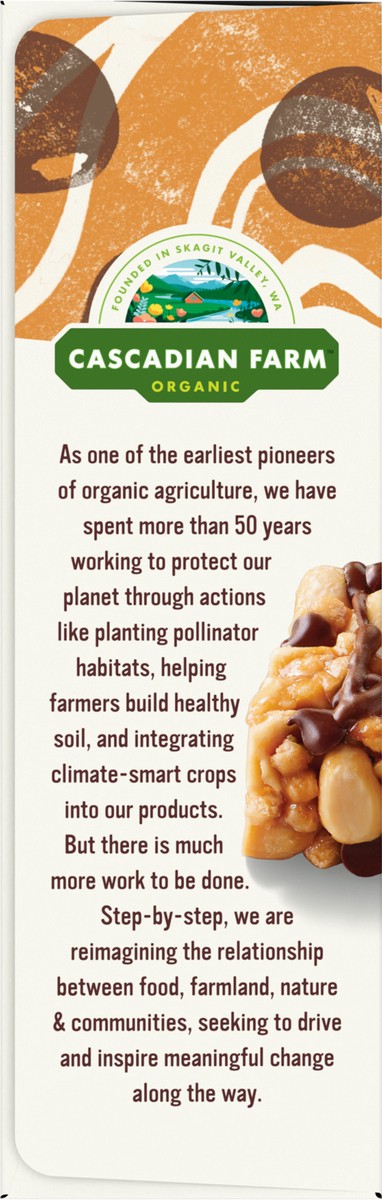 slide 11 of 14, Cascadian Farm Organic Peanut Butter Dark Chocolate Chip Protein Bars, Non-GMO, 5 Bars, 8.85 oz., 5 ct