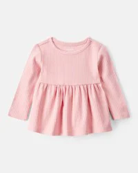 Carter's Carters Baby Girl Long-Sleeve Peplum Top - Pink Pink 12M