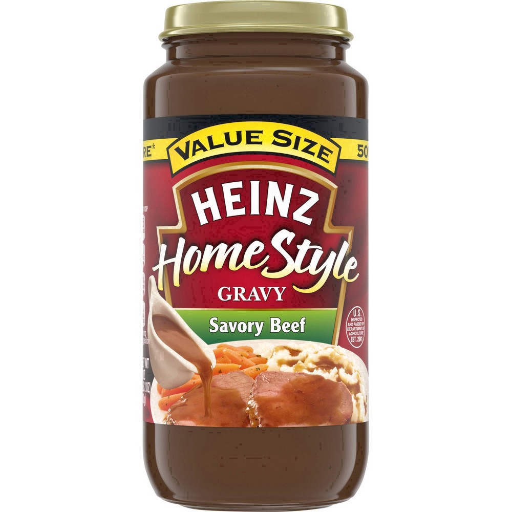 slide 33 of 92, Heinz HomeStyle Beef Gravy Value Size, 18 oz Jar, 18 oz