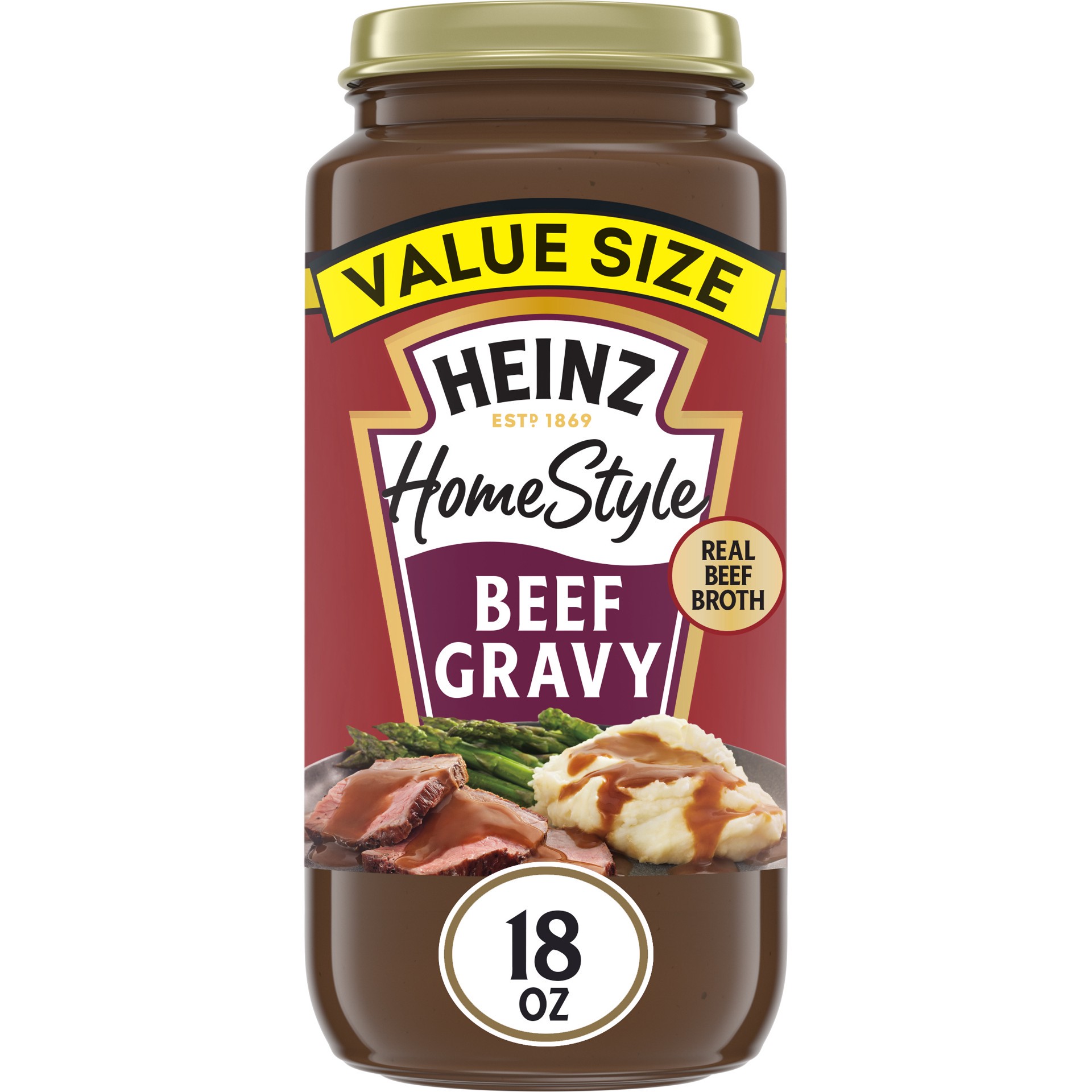 slide 1 of 92, Heinz HomeStyle Beef Gravy Value Size, 18 oz Jar, 18 oz