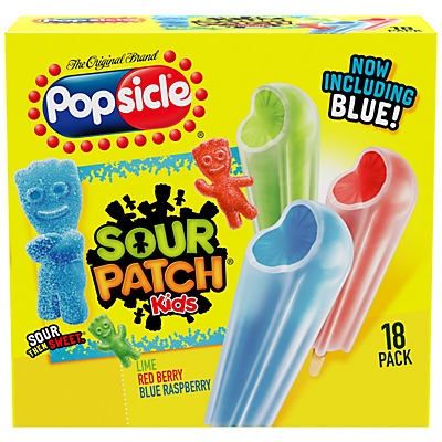 slide 1 of 1, Popsicle Sour Patch Kids Ice Pops, 18 ct