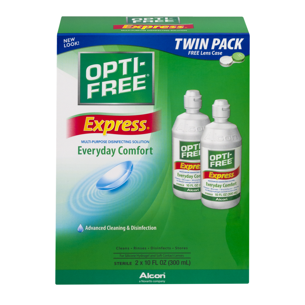 slide 1 of 6, Opti-Free Opti Free Express Multi Purpose Disinfecting Solution, 2 ct; 10 fl oz