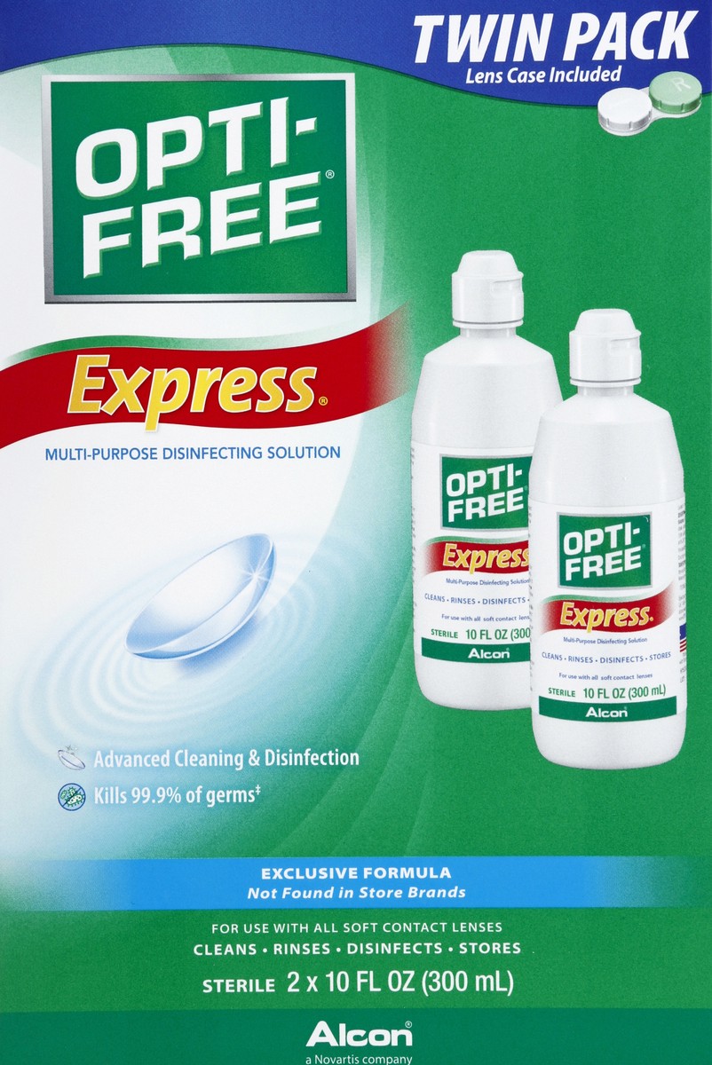 slide 5 of 6, Opti-Free Opti Free Express Multi Purpose Disinfecting Solution, 2 ct; 10 fl oz