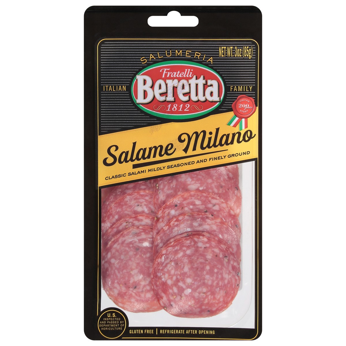 slide 1 of 9, Beretta Milano Dry Presliced 3 Oz, 1 ct