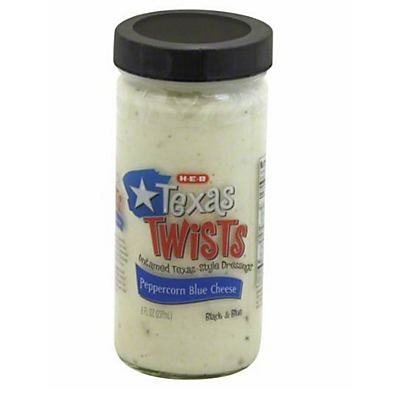 slide 1 of 1, H-E-B Texas Twists Blue Cheese and Peppercorn Salad Dressing, 8 oz