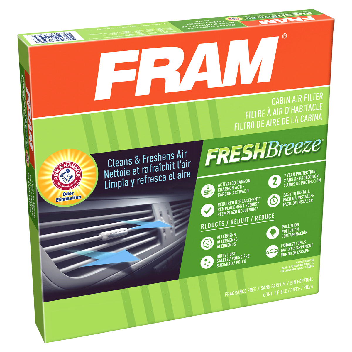 slide 1 of 1, Fram Fresh Breeze Cabin Air Filter CF10729, 1 ct