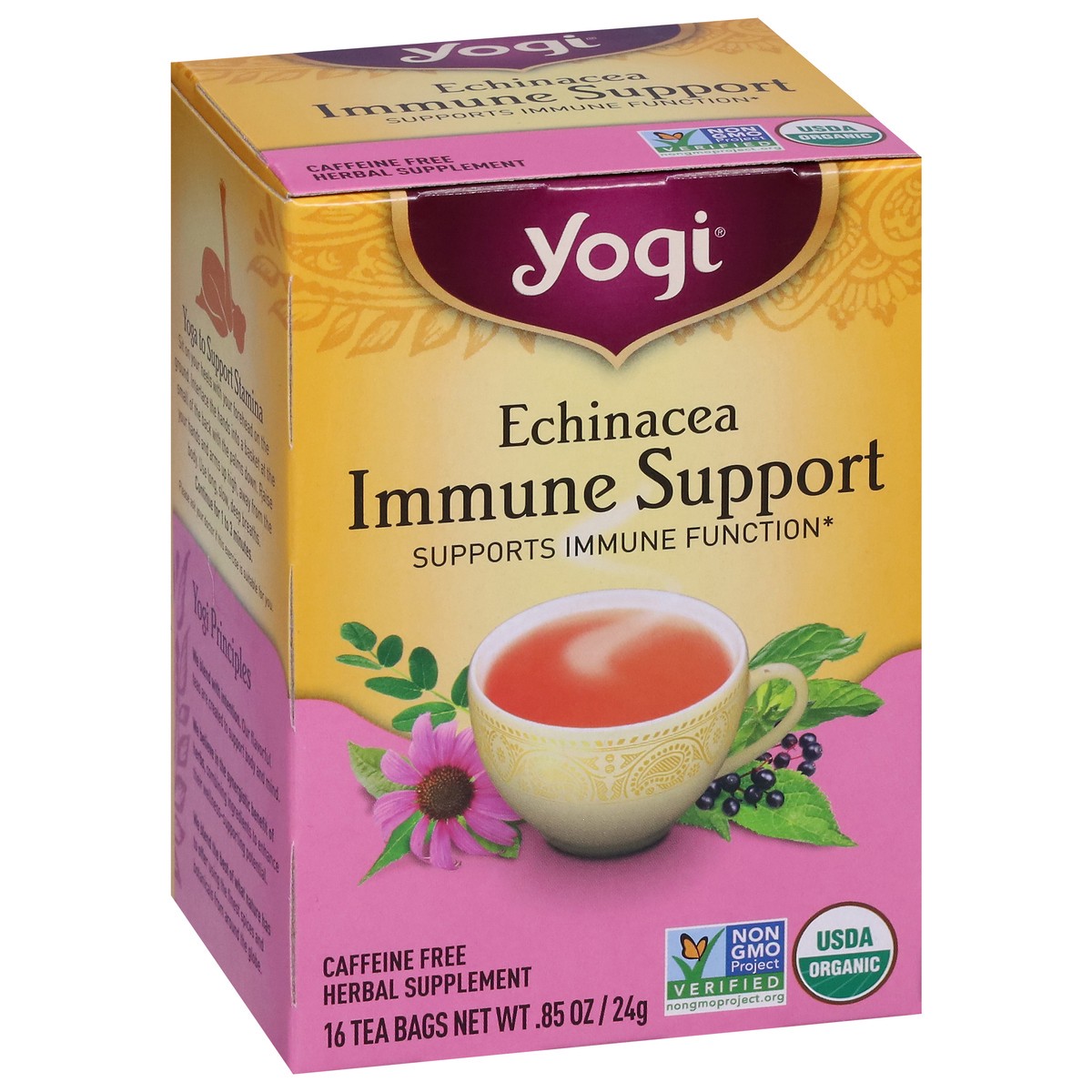 slide 2 of 9, Yogi Immune Support Echinacea Herbal Tea 16 Tea Bags, 16 ct