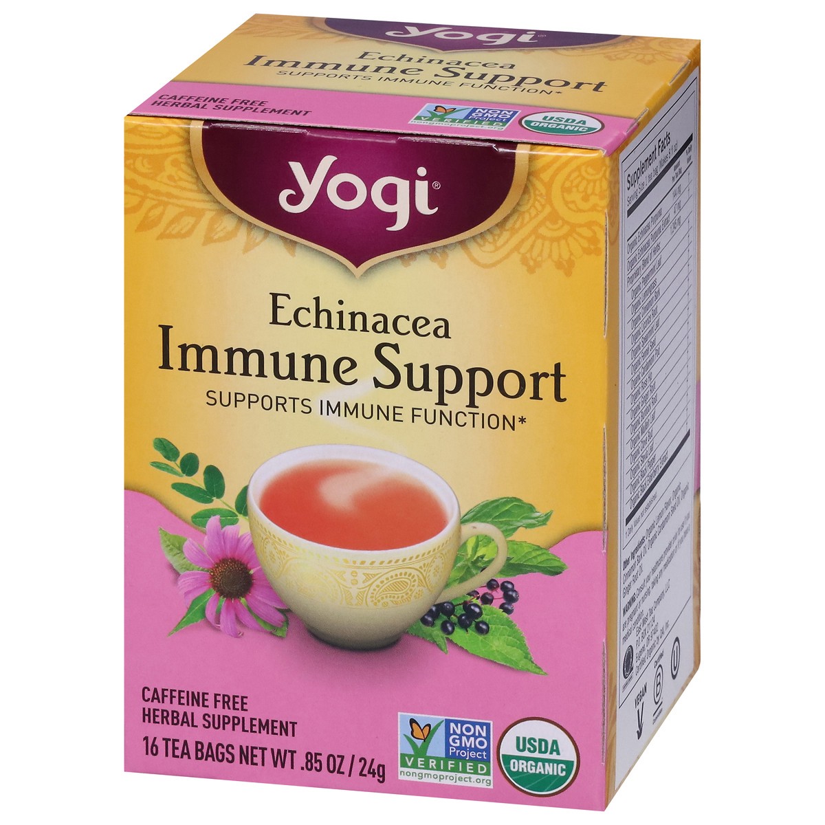 slide 6 of 9, Yogi Immune Support Echinacea Herbal Tea 16 Tea Bags, 16 ct