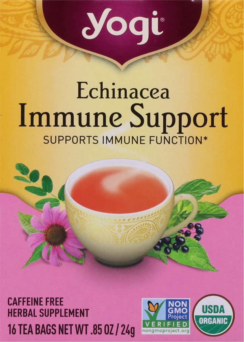 slide 7 of 9, Yogi Immune Support Echinacea Herbal Tea 16 Tea Bags, 16 ct