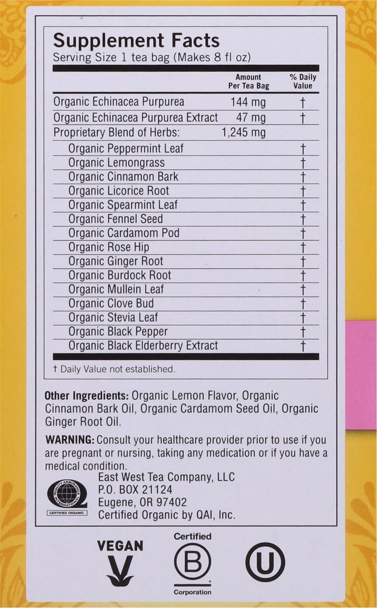 slide 5 of 9, Yogi Immune Support Echinacea Herbal Tea 16 Tea Bags, 16 ct