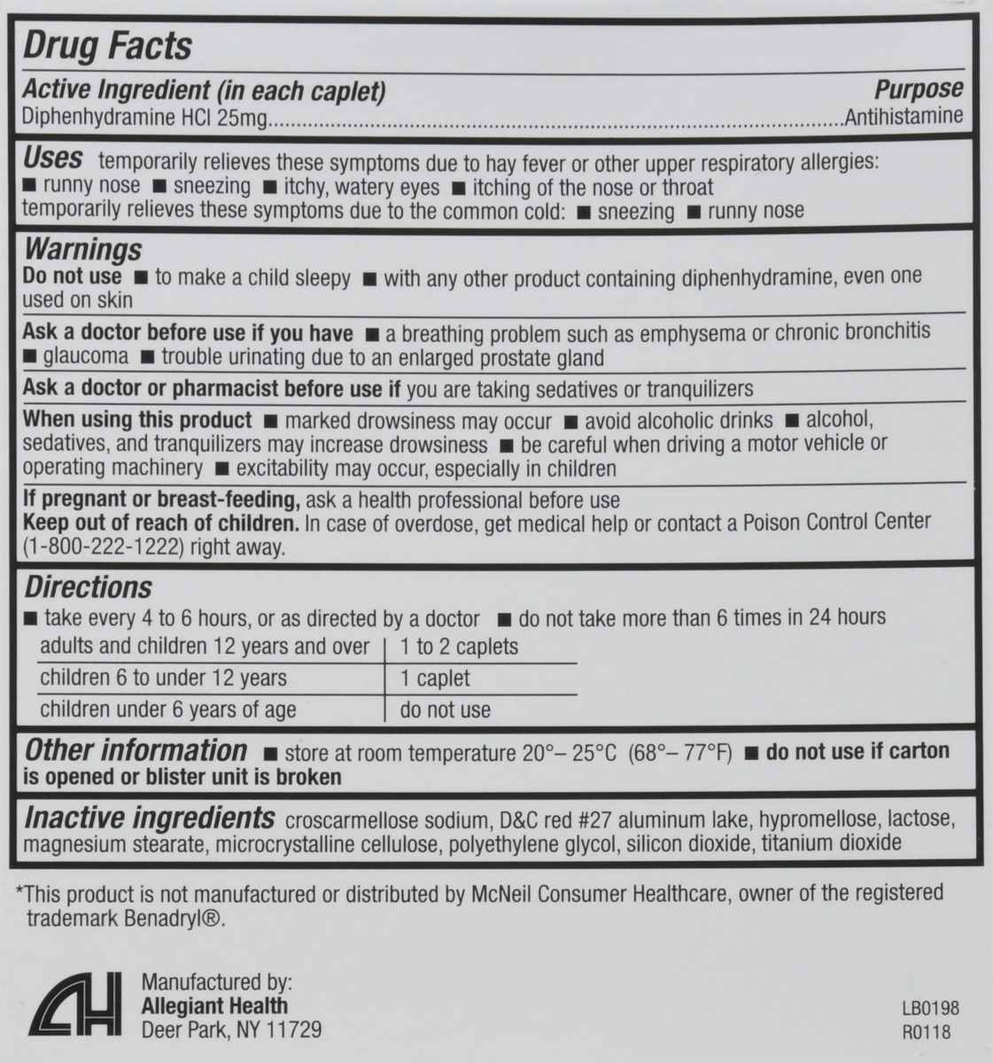 slide 12 of 13, HealthA2Z Caplets 25 mg Allergy Relief Antihistamine 24 Caplets 24 ea, 24 ct