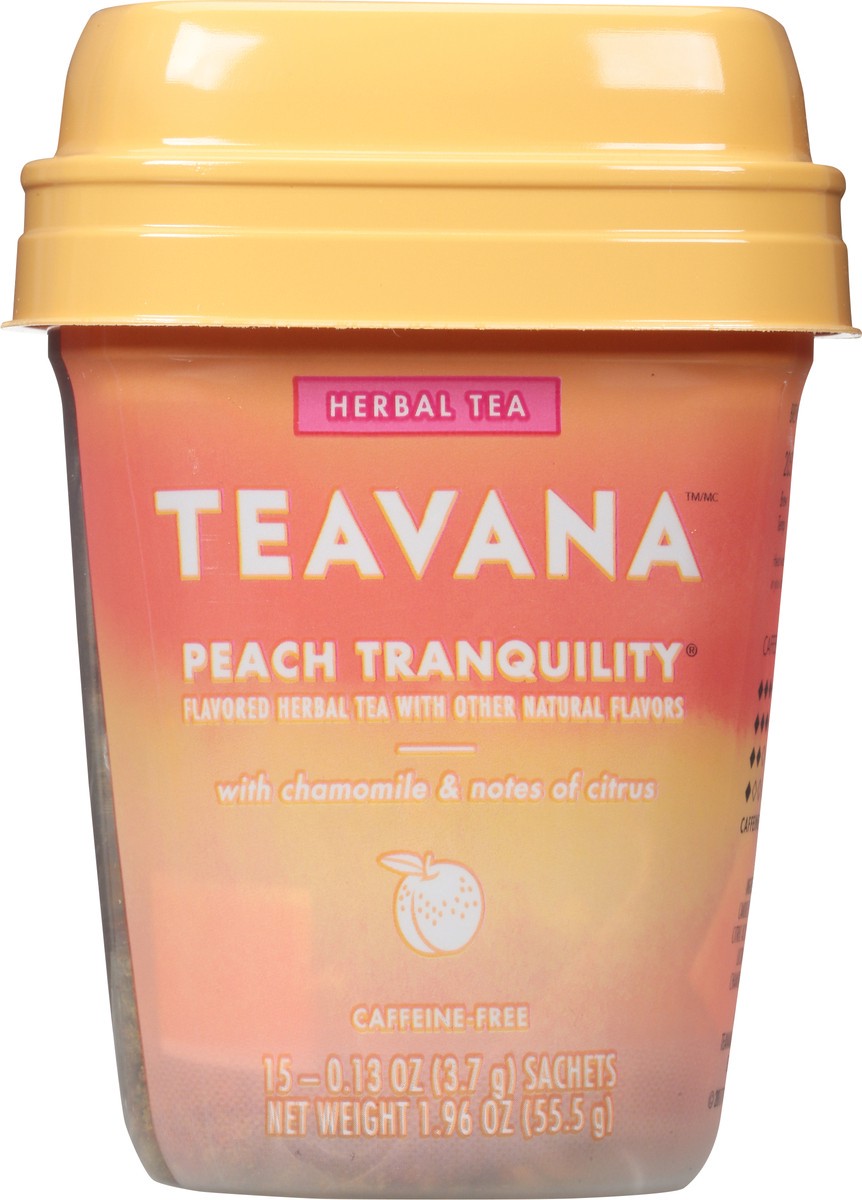 slide 4 of 13, Teavana Peach Tranquility, Herbal Tea With Chamomile and Notes of Citrus, 15 Sachets, 1.96 oz