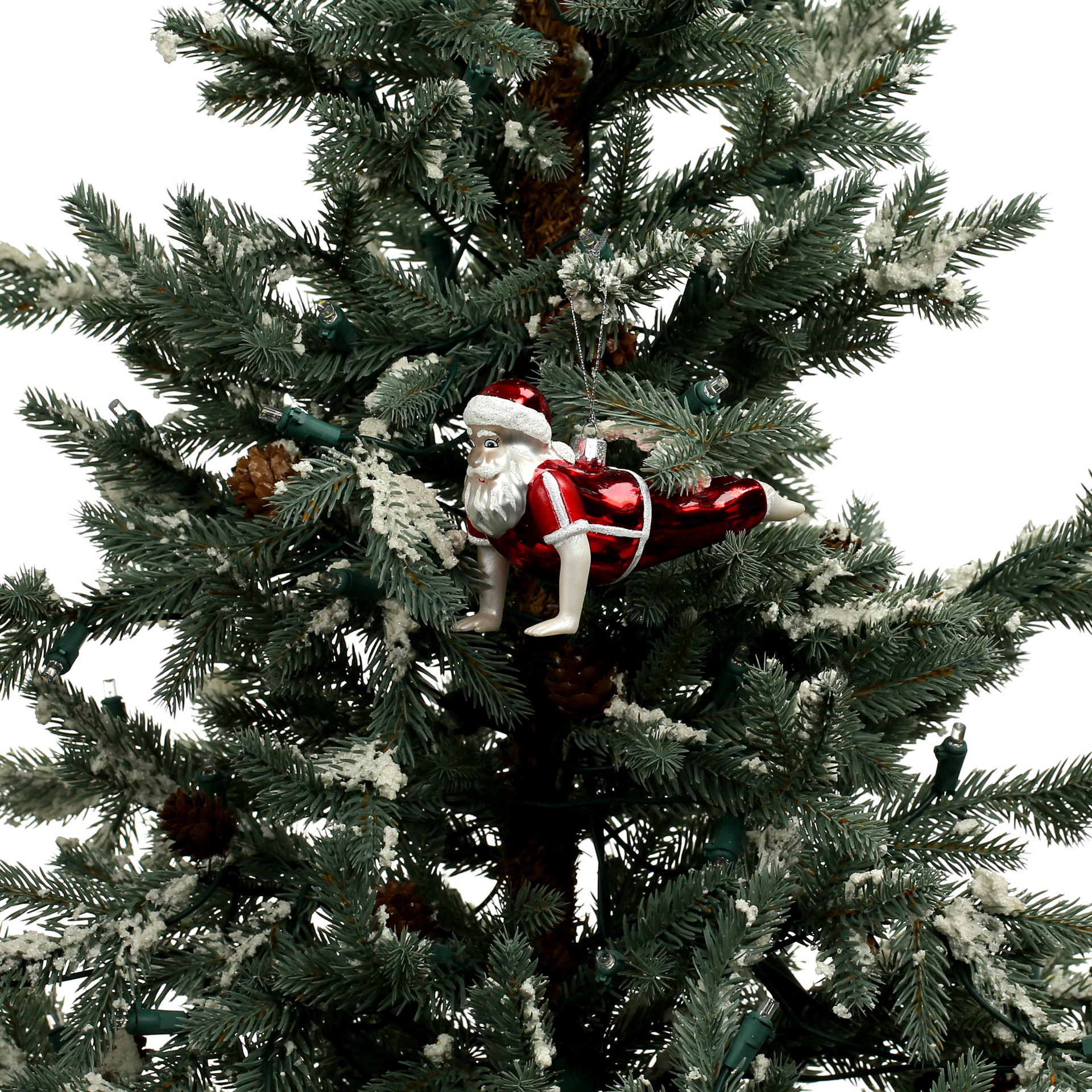 slide 3 of 3, 5" Yoga Santa Glass Ornament By Ashland, 5.1 in