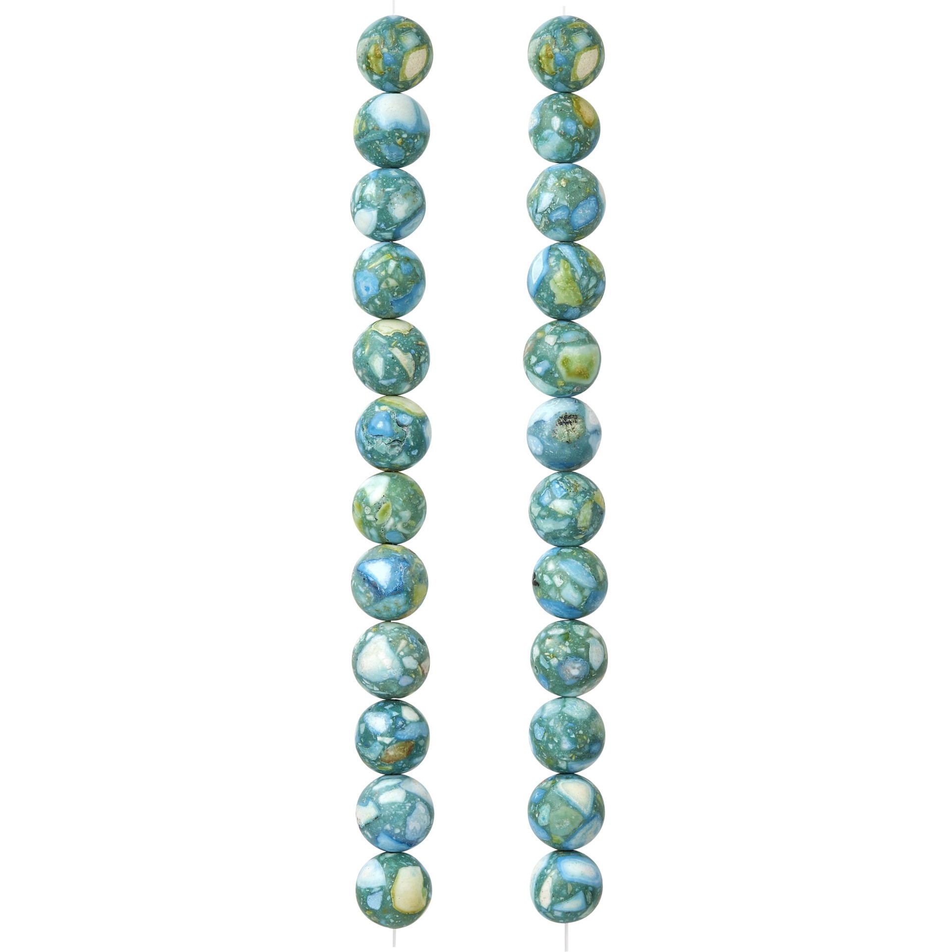 slide 3 of 3, Reconstituted Stone Round Beads, 8mm By Bead Landing, 8mm