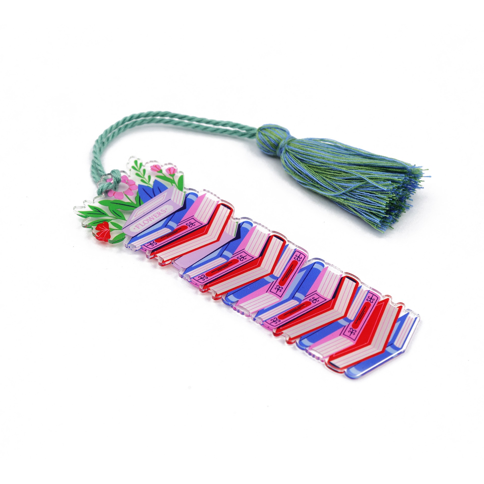 slide 4 of 5, 4" Bookish Acrylic Bookmark With Tassel By Fab Finds, 4 in