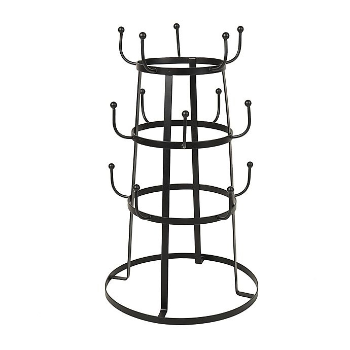 slide 1 of 1, Salt 3-Tier Iron Mug Tree - Black, 1 ct