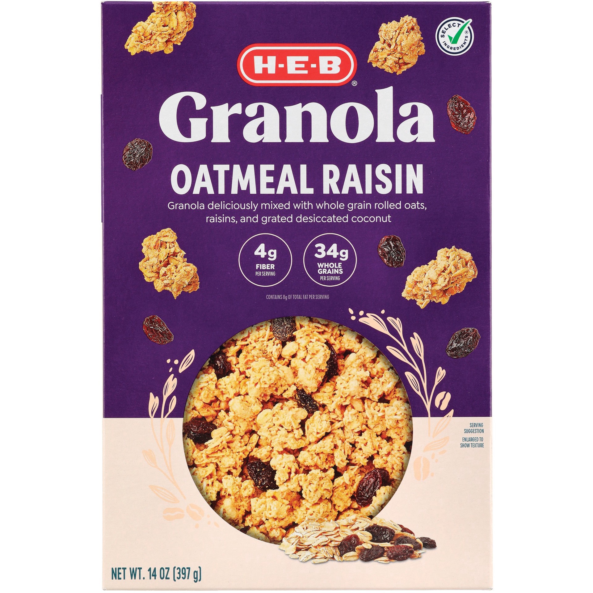 slide 1 of 1, H-B Granola with Raisins - 14 oz, 14 oz