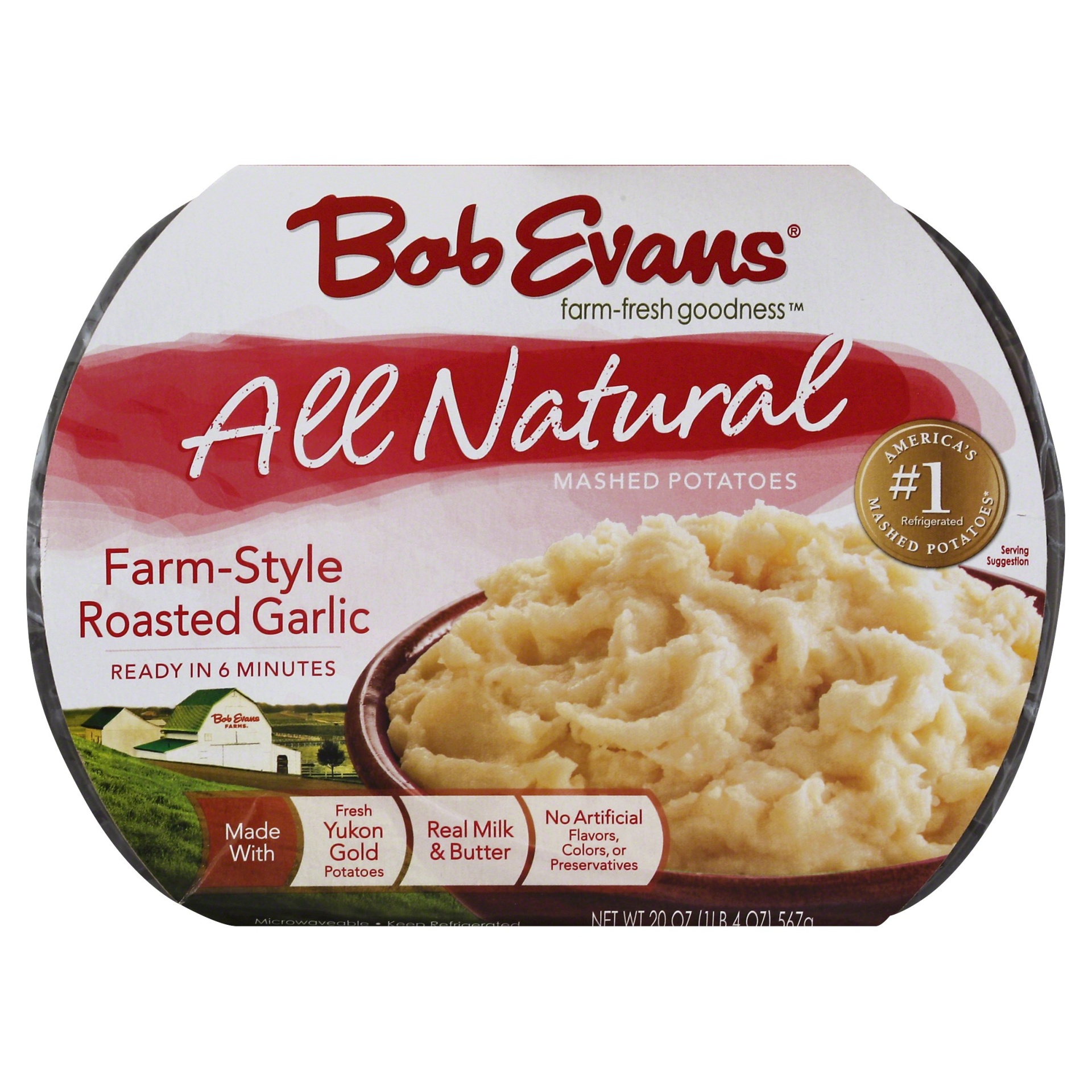 slide 1 of 3, Bob Evans Mashed Potato Garlic, 20 oz