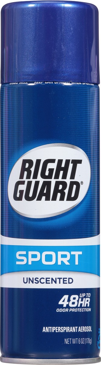 slide 8 of 13, Right Guard Sport Unscented Antiperspirant Aerosol Spray for Men, 6 oz, 6 oz