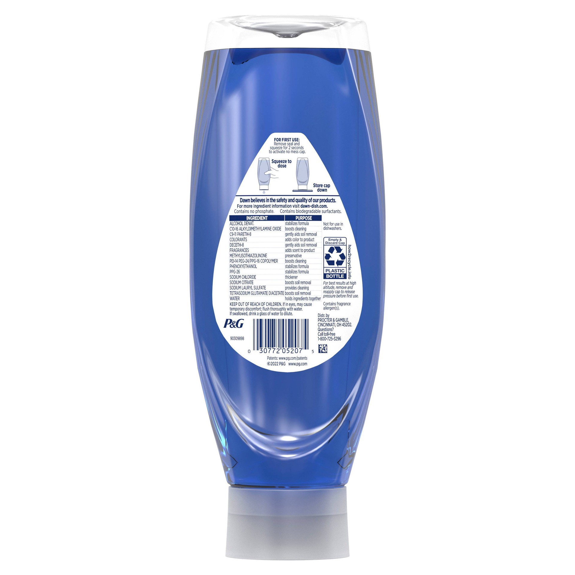 slide 9 of 10, Dawn EZ-Squeeze Platinum Dishwashing Liquid Dish Soap, Refreshing Rain Scent, 24.3 fl oz