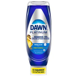Dawn Platinum EZ-Squeeze Dish Soap Liquid, Dishwashing Liquid, Grease Removal, Fresh Rain, 24.3oz