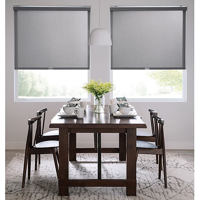 slide 1 of 1, Real Simple Cordless 5% Open Solar Roller Shade - Grey, 36 in x 72 in