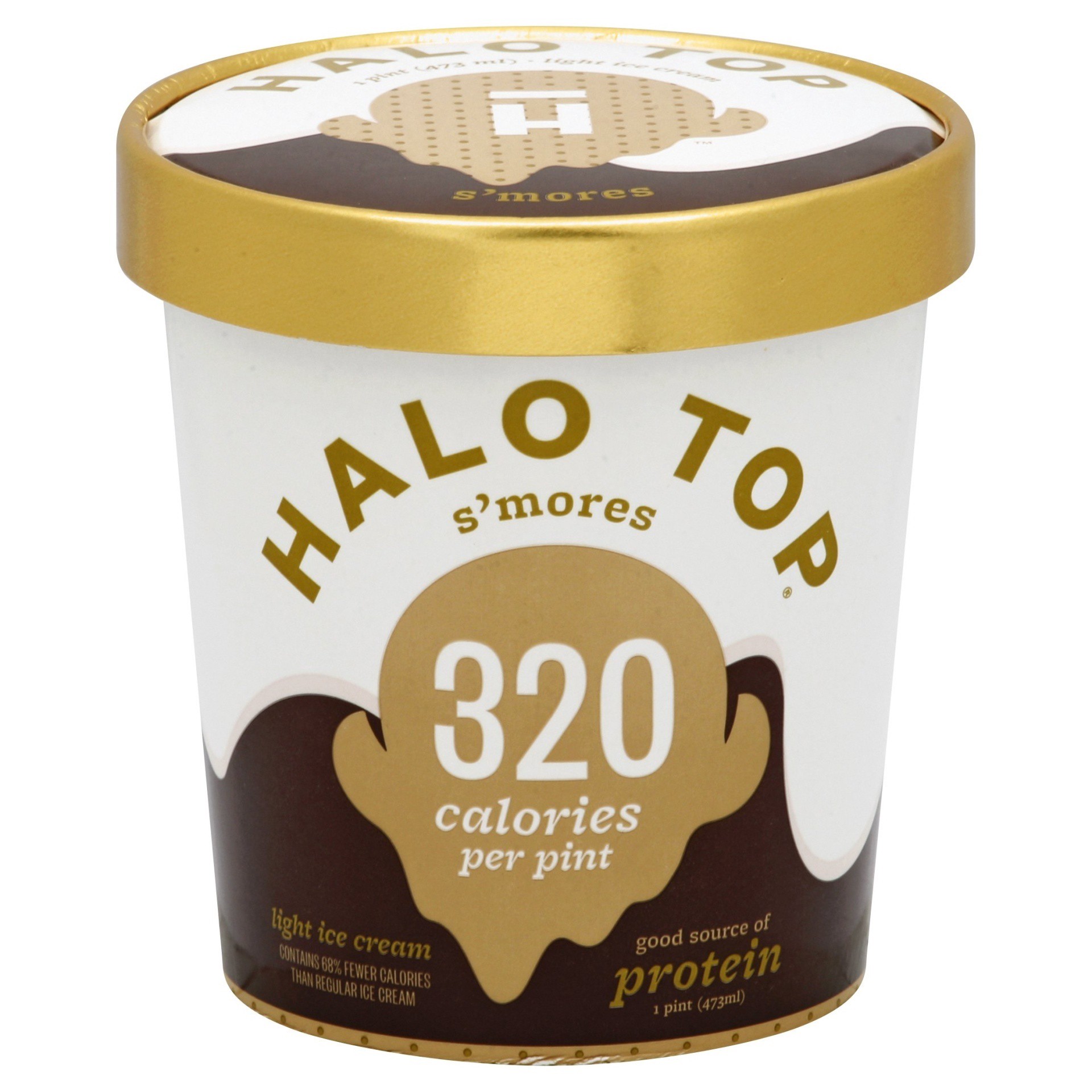 slide 1 of 2, Halo Top Creamery S'mores Ice Cream, 1 pint