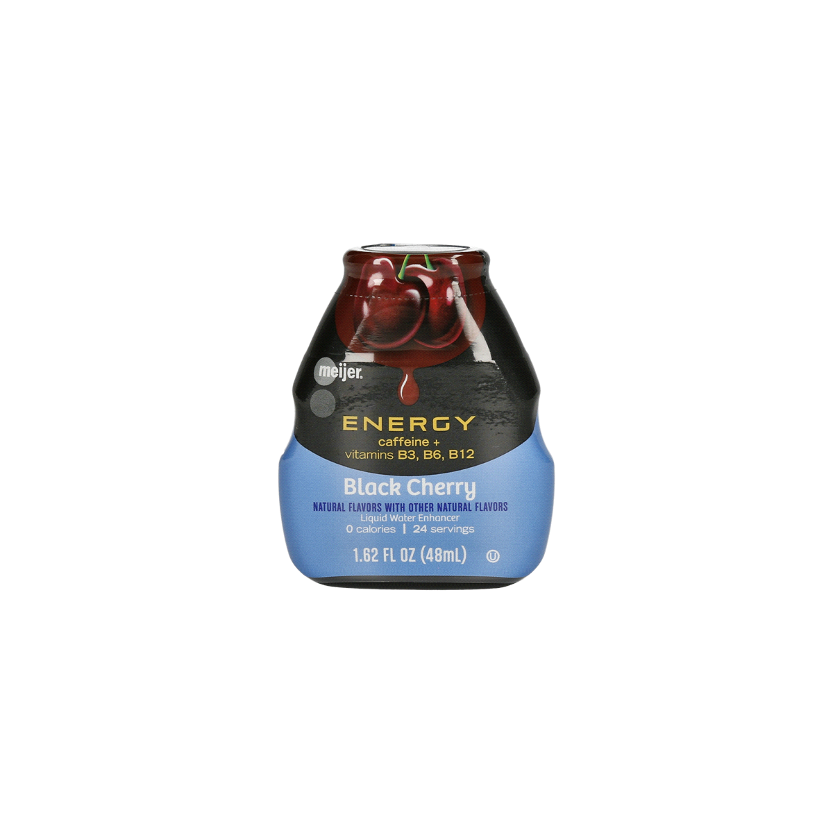 slide 1 of 4, Meijer Energy Liquid Water Enhancer Black Cherry, 1.62 oz