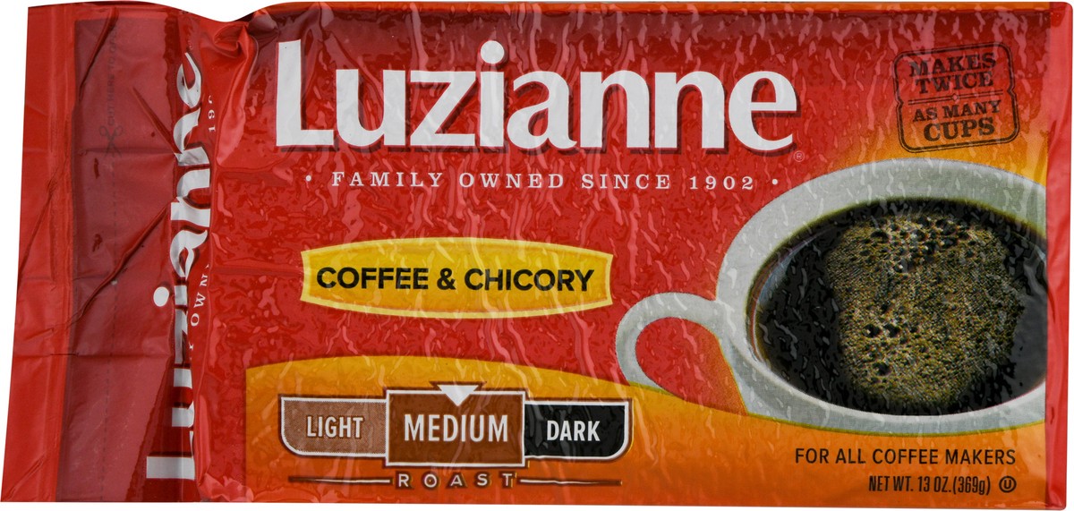 slide 12 of 13, Luzianne Medium Roast Coffee & Chicory 13 oz, 12 oz