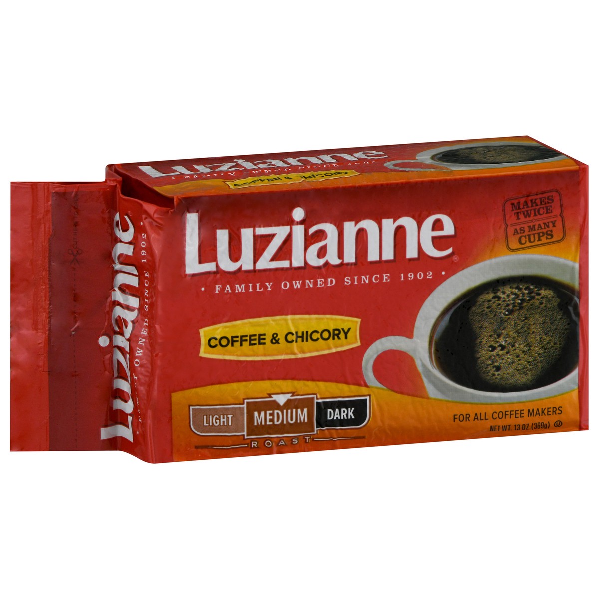 slide 3 of 13, Luzianne Medium Roast Coffee & Chicory 13 oz, 12 oz