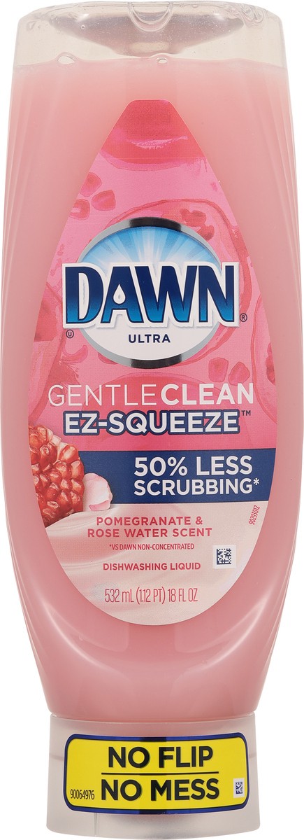 slide 6 of 9, Dawn Gentle Clean EZ-Squeeze Dishwashing Liquid Dish Soap, Pomegranate and Rose Water Scent, 18 fl oz