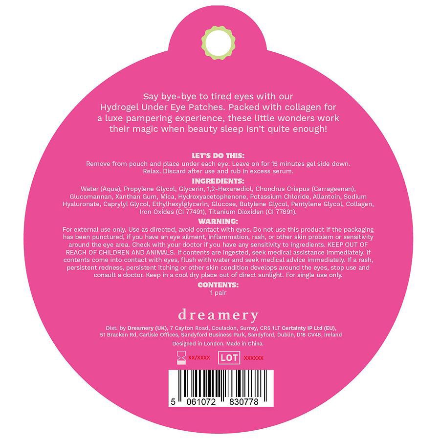 slide 3 of 3, Dreamery Golden Eyes Collagen Hydrogel Under Eye Patches, 0.25 oz